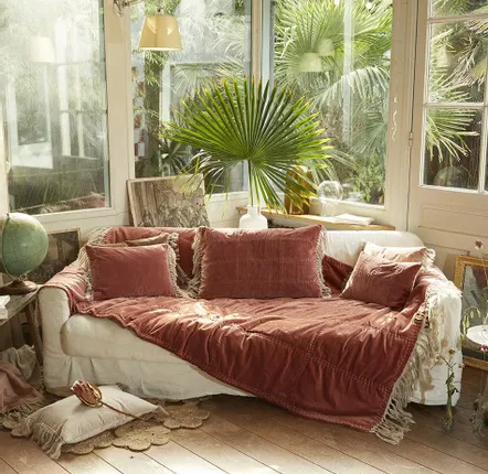 Decorative objects - Boho Plaid 130X250 Cm Boho Terracotta - EN FIL D'INDIENNE...