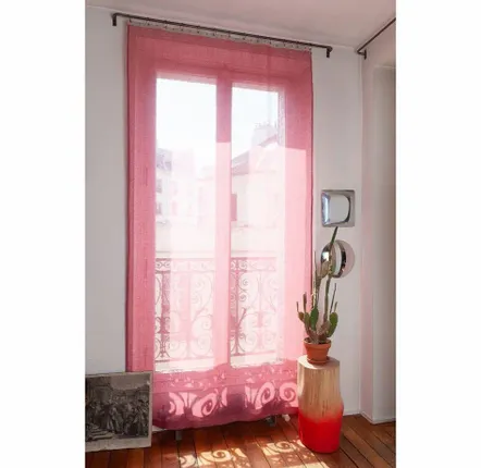 Rideaux et voilages - BRISE Voilage 140x280 cm FRAMBOISE - EN FIL D'INDIENNE...