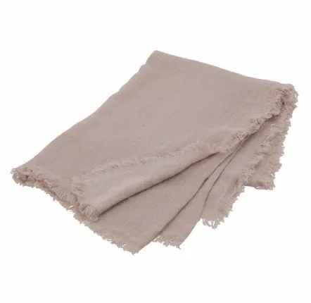 Throw blankets - Etamine Bed Throw In Linen 20X240 Cm Etamine 2 Poudre - EN FIL D'INDIENNE...