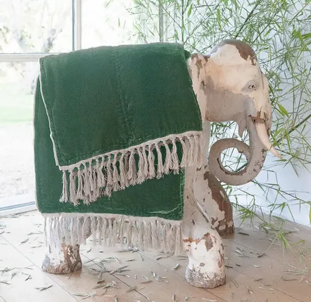 Rideaux et voilages - FORTUNA Plaid 100x250 cm CELADON - EN FIL D'INDIENNE...