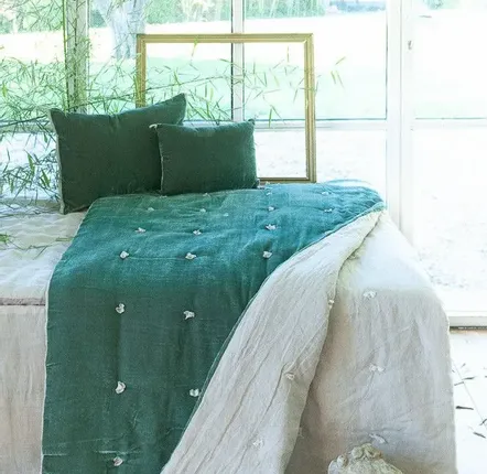Bed linens - FORTUNA Sofa Cover 90x200 cm CELADON - EN FIL D'INDIENNE...