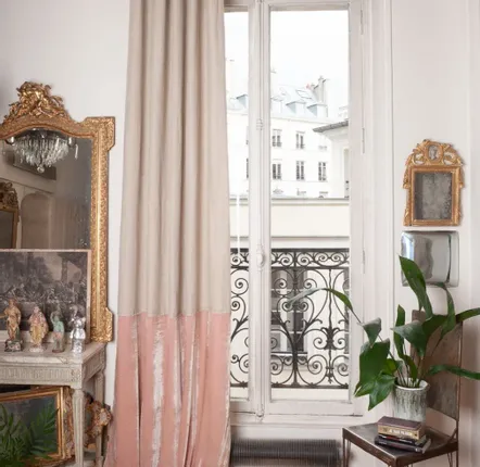 Curtains and window coverings - Fortuna Duo Curtain 140X300 Cm Fortuna Poudre - EN FIL D'INDIENNE...