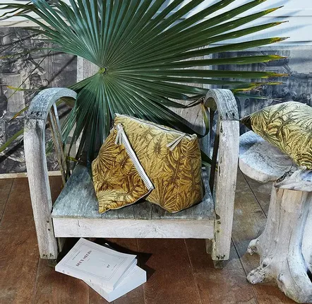 Fabric cushions - Goa Set Of 2 Clutch And Toilet Bags Xl Goa Curry - EN FIL D'INDIENNE...