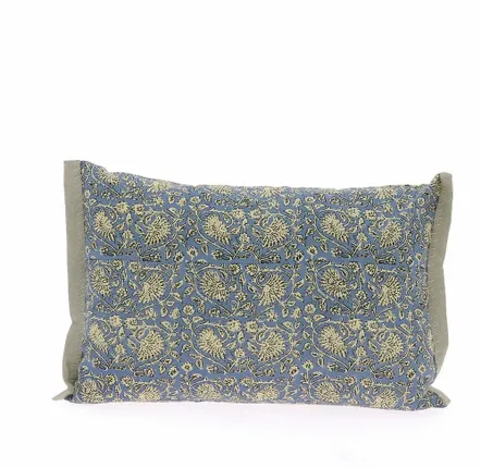 Rideaux et voilages - INDIENNE Housse de coussin 35x50 cm INDIENNE DENIM - EN FIL D'INDIENNE...