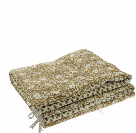 Linge de lit - INDIENNE Bout de lit 90x200 cm INDIENNE TABAC - EN FIL D'INDIENNE...