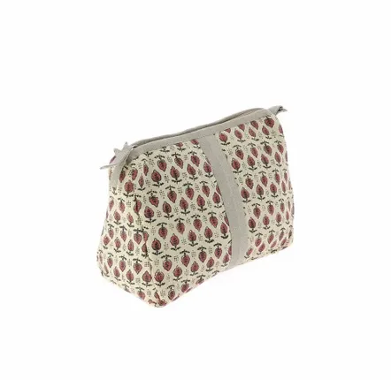 Fabric cushions - Indienne Vanity Clutch Xl 34X22X15 Cm Indienne Terracotta Semis - EN FIL D'INDIENNE...