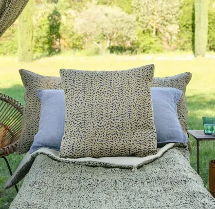 Coussins textile - LIERRE Housse de coussin 45X45 cm - EN FIL D'INDIENNE...