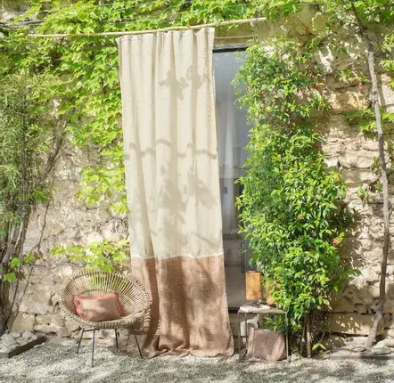 Rideaux et voilages - LIERRE  Rideau Duo 140x300 cm LIERRE ROUGE - EN FIL D'INDIENNE...