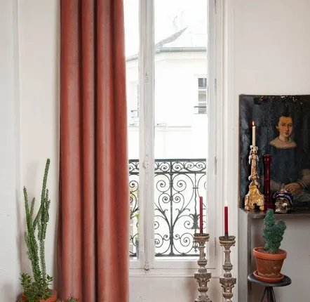 Rideaux et voilages - LYRIC Rideau 135x250 cm LYRIC TERRACOTTA - EN FIL D'INDIENNE...