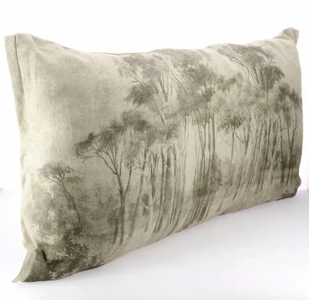 Linge de lit - MANOSQUE Housse de coussin 50x100 cm imprimé monochrome Ananbô BEIGE - EN FIL D'INDIENNE...