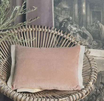 Linge de lit - MEDICIS coussin 35x50cm housse MEDICIS ROSE POUDRE - EN FIL D'INDIENNE...