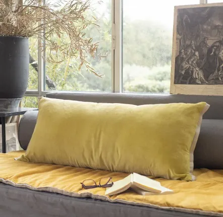 Coussins textile - MEDICIS coussin 45x100cm housse MEDICIS CITRON - EN FIL D'INDIENNE...