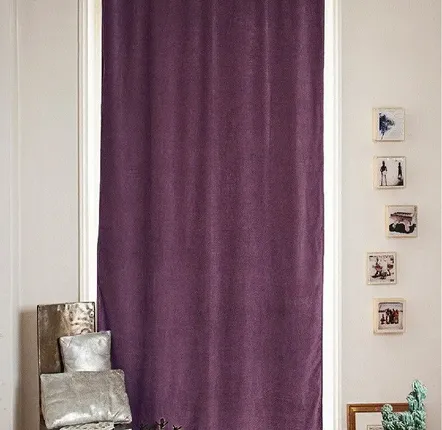 Rideaux et voilages - MEDICIS rideau occultant en velours de coton 130x280cm VIOLETTE - EN FIL D'INDIENNE...
