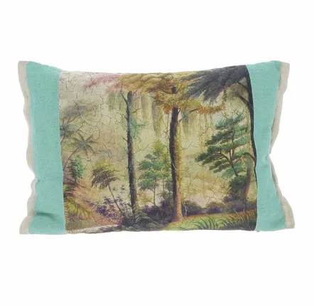 Fabric cushions - Orenoque Cushion Cover Printed Aanbo 40X55 Cm Orenoque Celadon - EN FIL D'INDIENNE...