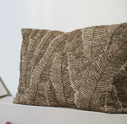 Fabric cushions - Palme Cushion Cover 30X45 Cm Bronze - EN FIL D'INDIENNE...