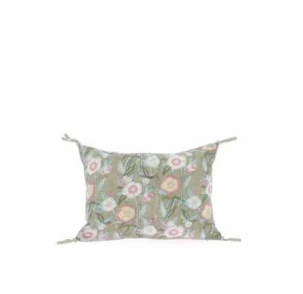 Fabric cushions - Pensee Summer Cushion Cover 25X35 Cm Pensees Coton Gris - EN FIL D'INDIENNE...