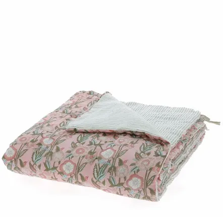Bed linens - Pensee Summer Bed End 90X200 Cm Pensees Coton Poudre - EN FIL D'INDIENNE...