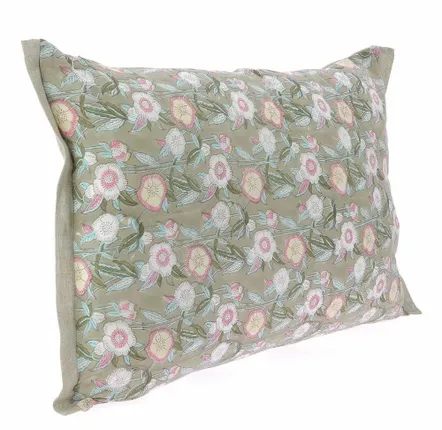 Coussins textile - PENSEE VELOURS  Housse de coussin 50x75 cm PENSEES VELOURS BEIGE - EN FIL D'INDIENNE...