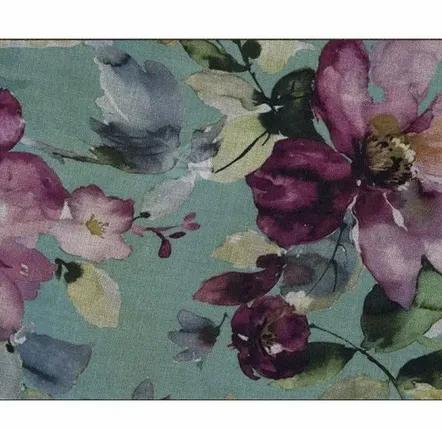 Fabric cushions - FLORA cushion 25x35cm cover N°1 FLORA CELADON - EN FIL D'INDIENNE...