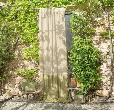 Rideaux et voilages - LIERRE  Rideau Duo 140x300 cm LIERRE OLIVE - EN FIL D'INDIENNE...