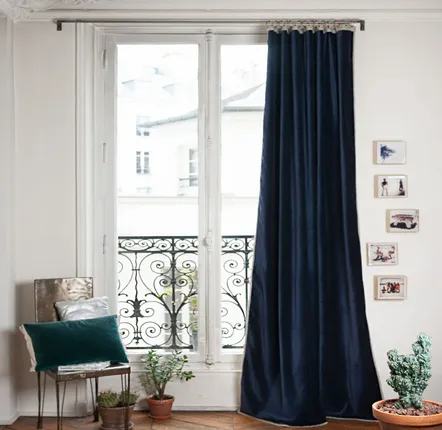 Rideaux et voilages - MEDICIS rideau 130x280cm MEDICIS MARINE - EN FIL D'INDIENNE...