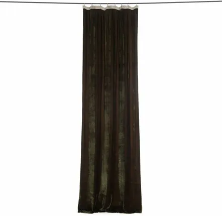 Rideaux et voilages - FORTUNA Rideau 110x300 cm OLIVE NOIRE - EN FIL D'INDIENNE...