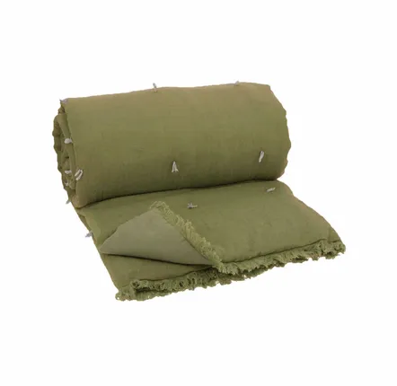 Throw blankets - Etamine Sofa Cover 90X200 Cm Etamine 2 Kaki - EN FIL D'INDIENNE...