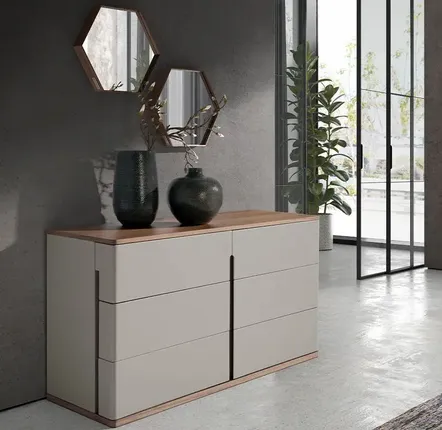 Commodes - Commode en bois gris et noyer - ANGEL CERDÁ