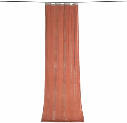 Rideaux et voilages - FORTUNA Rideau en velours de soie 110x300 cm coloris PECHE - EN FIL D'INDIENNE...