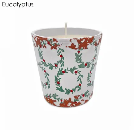 Bougies - Bougie parfumée en céramique couronne de Noël taille M - WAX DESIGN - BARCELONA