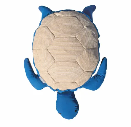 Outdoor space equipments - Outdoor floating turtle pouf with removable beige and blue cover - MX HOME