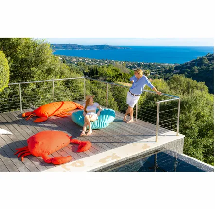 Outdoor space equipments - Outdoor floating crab pouf with red removable cover - MX HOME