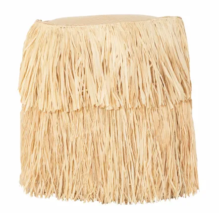 Outdoor space equipments - Outdoor stool in raffia effect fabric with fringe - MX HOME