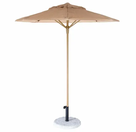 Sunshades - 2m round raffia effect parasol  - MX HOME