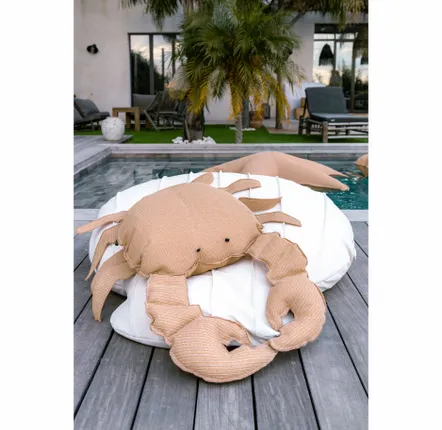 Outdoor decorative accessories - Raffia effect crab outdoor cushion - MX HOME