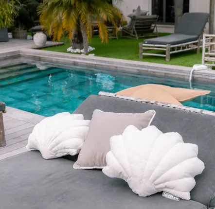 Accessoires de déco extérieure - Coussin extérieur coquillage blanc - MX HOME