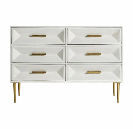 Commodes - Commode en bois de mangue crème 122x45x84 cm - VICAL