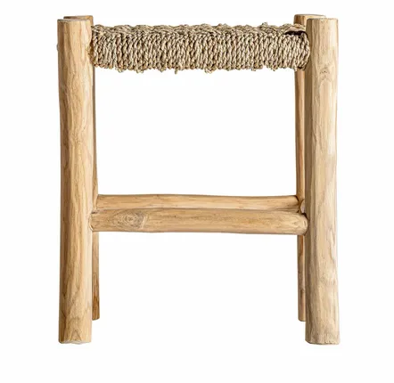 Repose-pieds - Tabouret en bois de teck marron 40x40x45 cm - VICAL