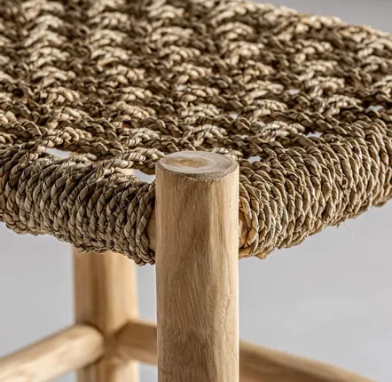 Repose-pieds - Tabouret en bois de teck marron 40x40x45 cm - VICAL