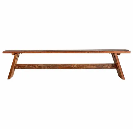 Benches - Brown mango wood bench 200x35x48 cm - VICAL