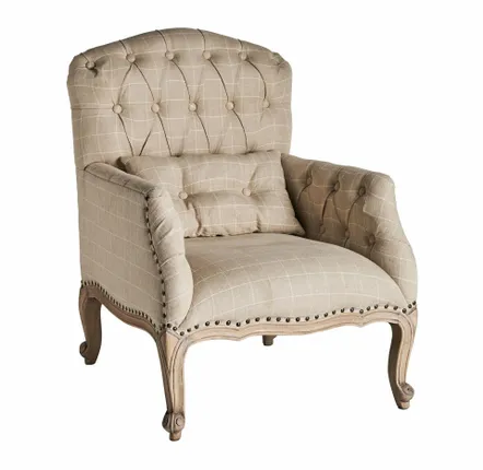 Fauteuils - Fauteuil en bois de mangue beige 73x80x95 cm - VICAL