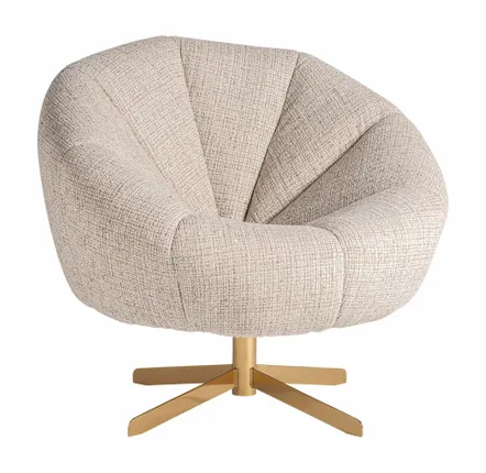 Fauteuils - Fauteuil en polyester beige 84x79x75 cm - VICAL