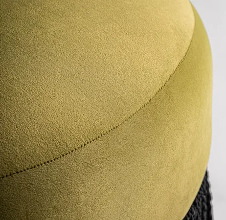 Repose-pieds - Fauteuil crapaud en velours pistache 65x68x80 cm - VICAL
