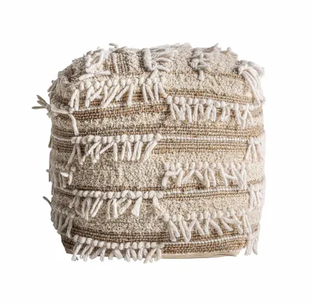 Repose-pieds - Repose- pied en jute nounces marron 43x43x43 cm - VICAL