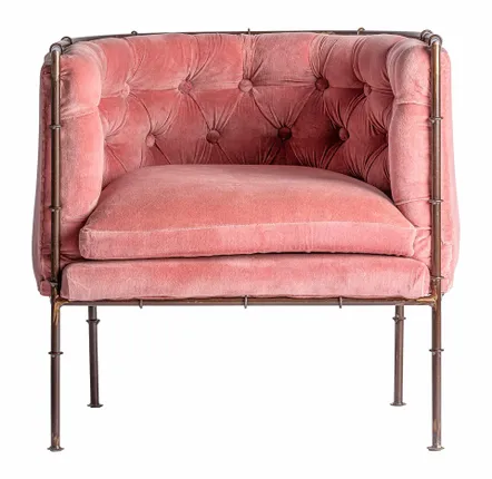 Fauteuils - Fauteuil en fer rose  en 72x70x67 cm - VICAL
