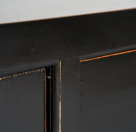 Meubles TV - Meuble tv en bois de pin recyclé noir  en 220x45x60 cm - VICAL