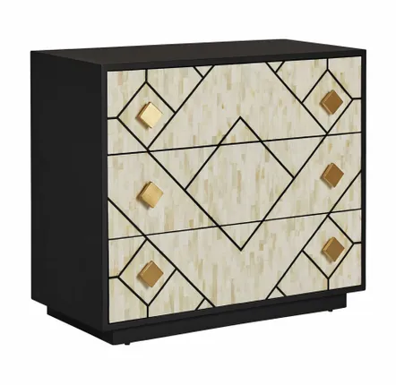 Commodes - Commode en bois mdf noir  en 90x42x77 cm - VICAL