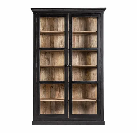 Wardrobe - Black mango wood display case in 135x40x210 cm - VICAL