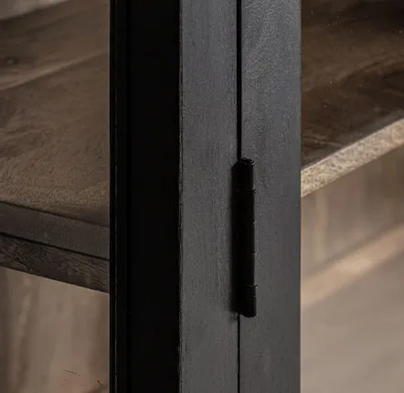 Wardrobe - Black mango wood display case in 135x40x210 cm - VICAL