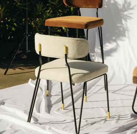 Chaises pour collectivités - Apollo Chaise de Salle à Manger, Fer Laqué Noir, Détails Laiton Brossé - DUISTT